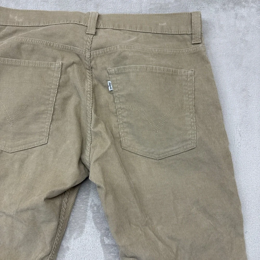 Levi's 511 Pants Mens 36x30 Tan Khaki Corduroy Skinny Casual Streetwear Trousers